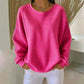🧇 Textured Look, Relaxed Fit | Women's Waffle-Knit Loose-Fit Sweatshirt