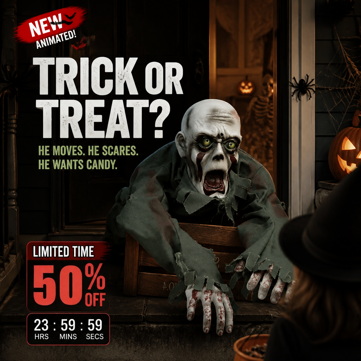 🔥🎃Halloween Carnival ！！！💀 Free Shipping 🔥 Halloween Horror Model Crawling Ghost