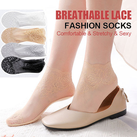 Ladies Fashion Lace Socks (5 pairs)