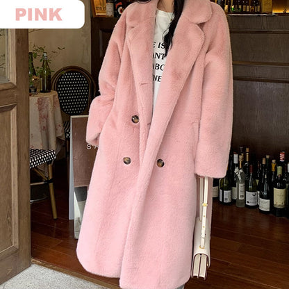 [ideal gift] Women's Elegant Long Faux Fur Coat