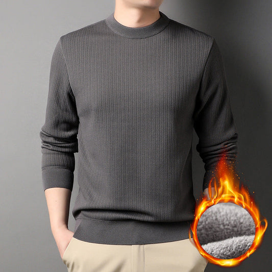 🎊Christmas Pre-sale - 50% Off🎊Men’s Thick Plush Lined Knit Bottom Shirt