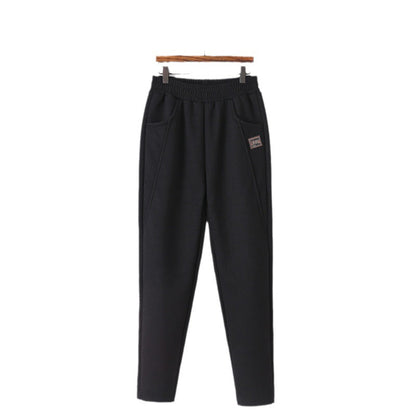 Gift Choice - Cozy Thickened Elastic Waistband Tapered Casual Pants