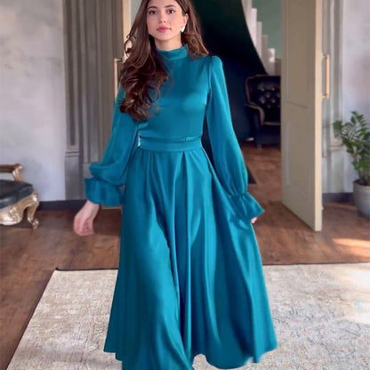 👗Temperament Elegant Ruffled Long Sleeve Dress