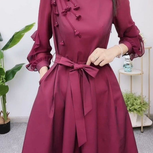 🌺🎉55% discount on new spring products🔥- Exquisite Long Sleeve Tie Waist Dress